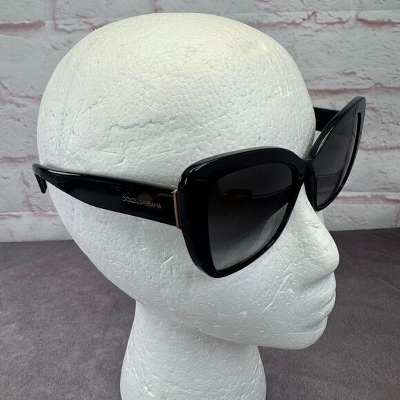 Dolce & Gabbana DG4348 501/8G Womens Cat Eye Graduated Sunglasses Black 54mm - Picture 3 of 9